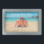 Custom Your Photo Belt Buckle with Text<br><div class="desc">Custom Photo and Text - Your Own Design - Special - Personalized Family / Friends or Personal Gift - Add Your Text and Photo - Resize and move or remove and add elements / image with customization tool. Choose / add your favorite font / text color ! You can transfer...</div>