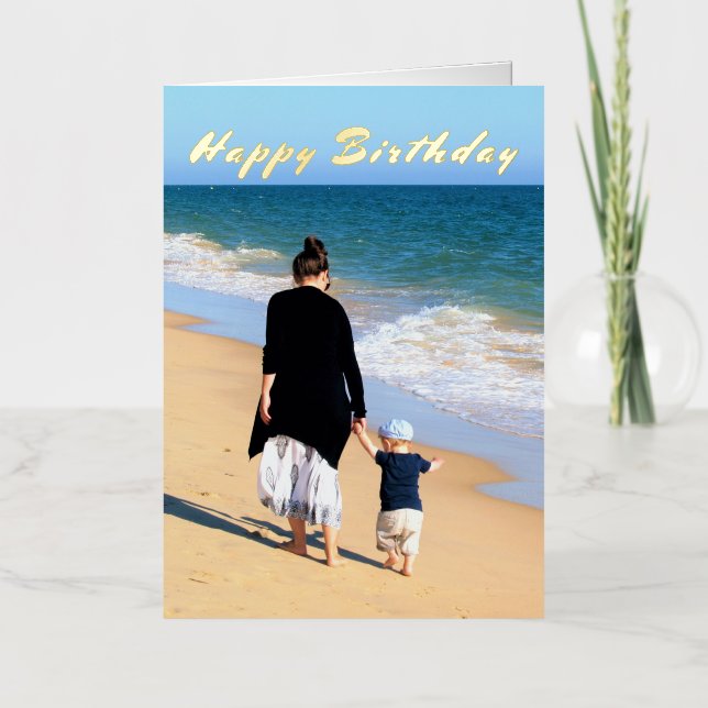 Custom Your Photo Birthday Card Personalized Text (Front)