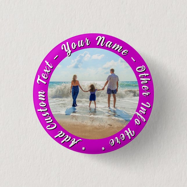 Custom Your Photo Button Gift Personalized Text (Front)