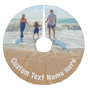 Custom Your Photo Christmas Tree Skirt with Text