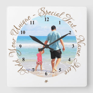 Custom Your Photo Clock with Text Personalised