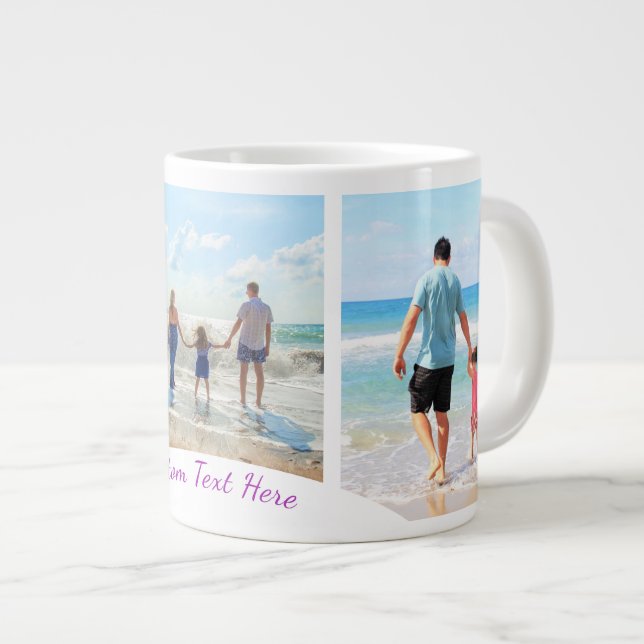 Custom Your Photo Collage Coffee Mug with Text (Front Right)