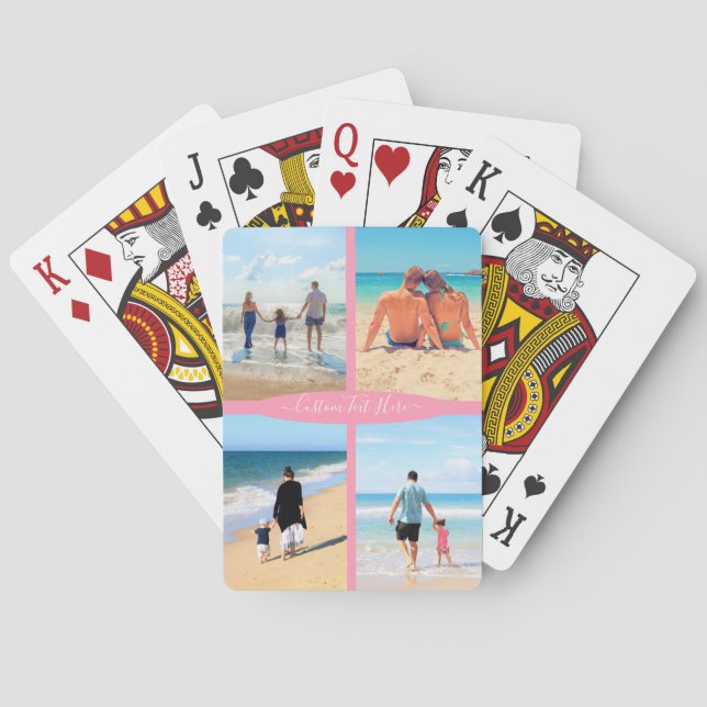 Custom Your Photo Collage Playing Cards with Text (Back)