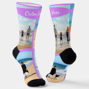 Custom Your Photo Collage Socks with Text
