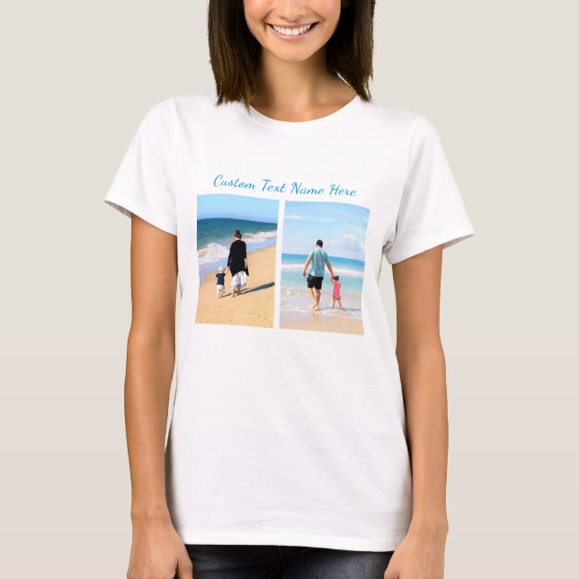 Custom Your Photo Collage T-Shirt with Text Name (Front)