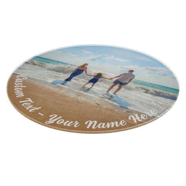 Custom Your Photo Cutting Board with Text Name (Corner)