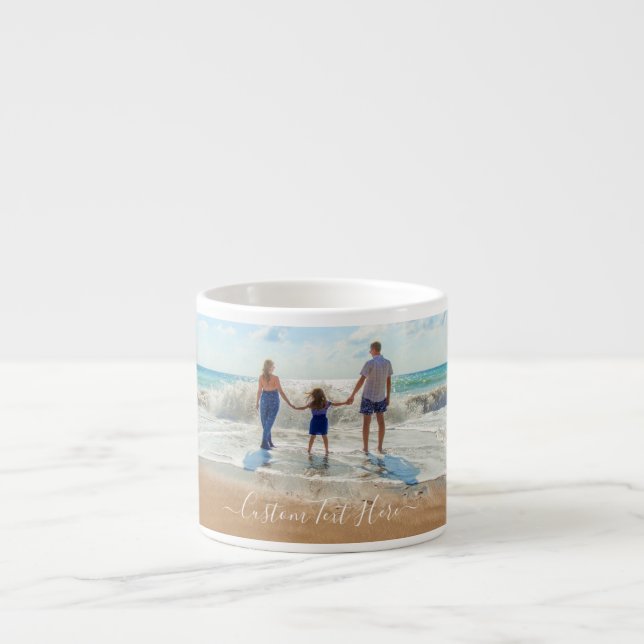 Custom Your Photo Espresso Cup with Text  (Front)