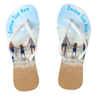Custom Your Photo Flip Flops with Text