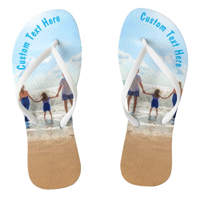 Custom Your Photo Flip Flops with Text (Footbed)