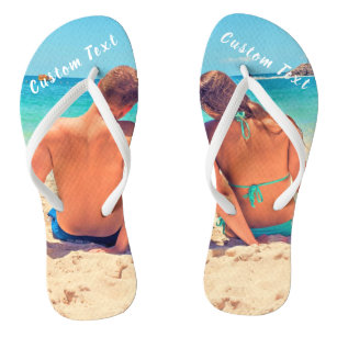 Custom Your Photo Flip Flops with Text Name