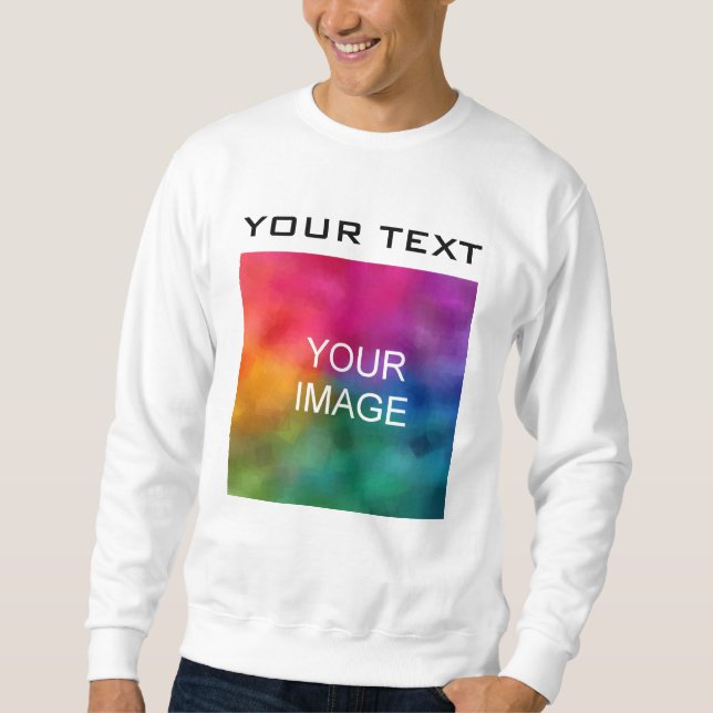 Custom Your Photo Front Print Mens Long Sleeve Sweatshirt (Front)
