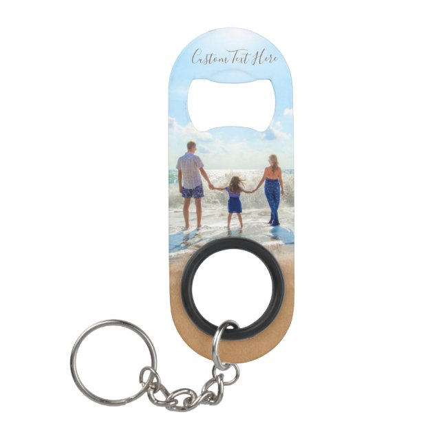 Custom Your Photo Keychain Bottle Opener with Text (Front)