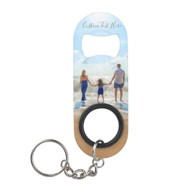 Custom Your Photo Keychain Bottle Opener with Text (Front)