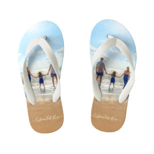 Custom Your Photo Kid's Flip Flops with Text Name