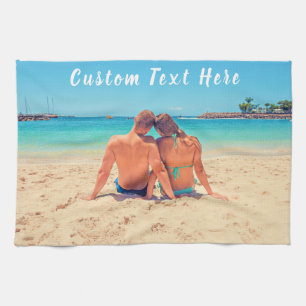 Custom Your Photo Kitchen Towel with Text