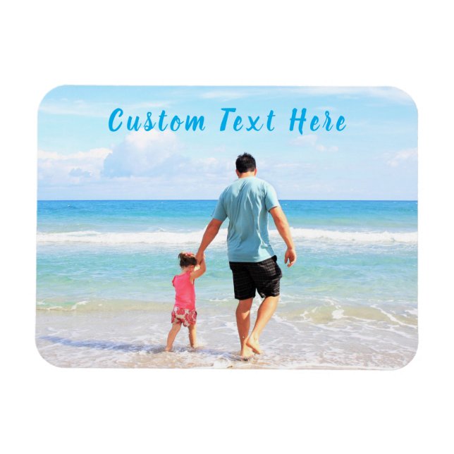 Custom Your Photo Magnet with Text Personalised (Horizontal)