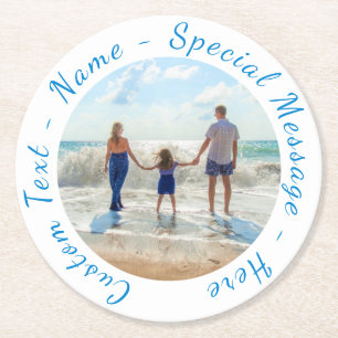 Custom Your Photo Paper Coaster with Text