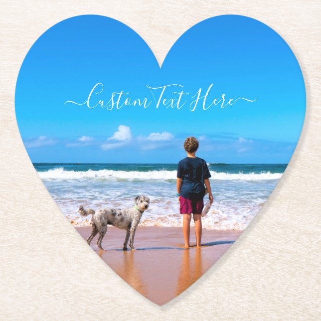 Custom Your Photo Paper Coaster with Text (Front)