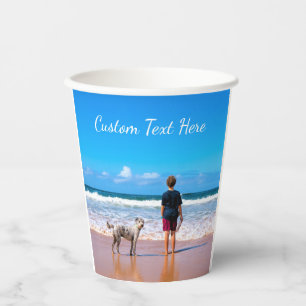 Custom Your Photo Paper Cups with Text