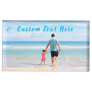 Custom Your Photo Place Card Holder with Text