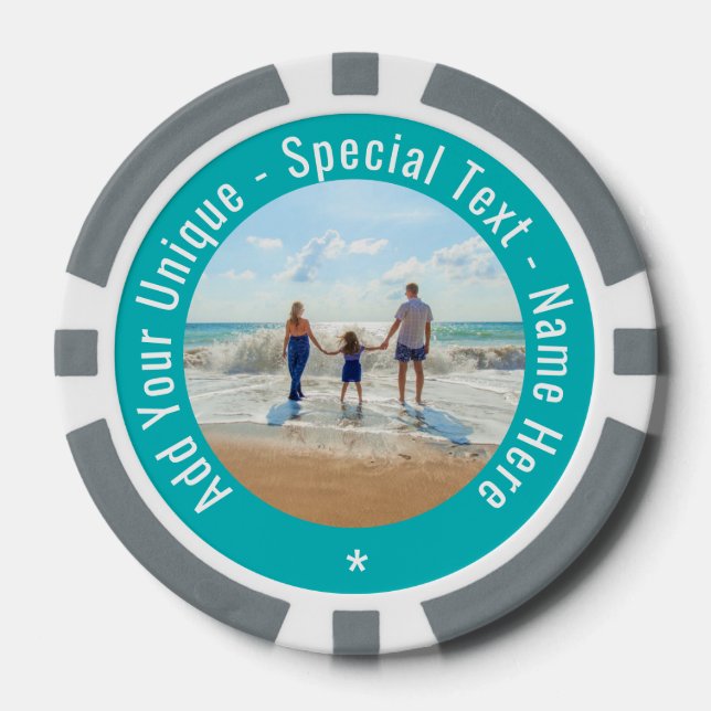 Custom Your Photo Poker Chips Personalised Text (Front)
