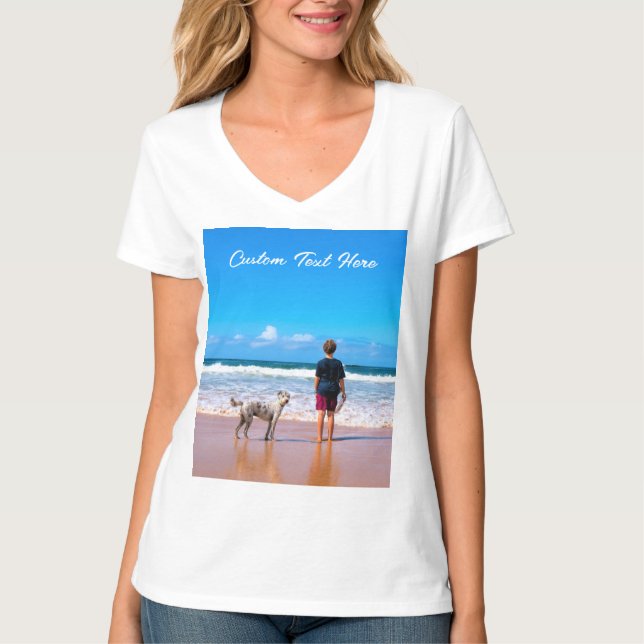 Custom Your Photo T-Shirt with Text (Front)