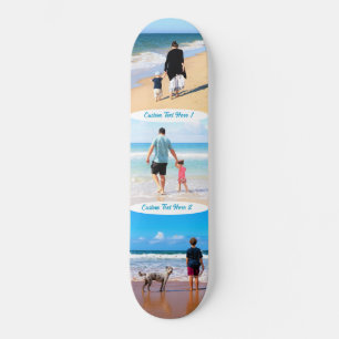 Custom Your Photo Text Collage Skateboard Gift