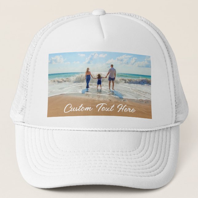 Custom Your Photo Trucker Hat Gift with Text (Front)
