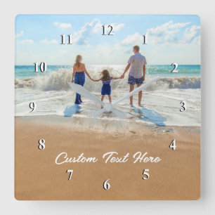 Custom Your Photo Wall Clock Gift with Text Name