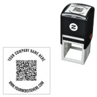 Custom Your QR Code and Text Self-inking Stamp