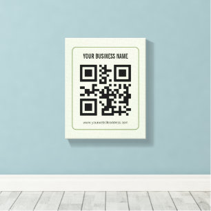 Custom Your QR Code Business Name Template Canvas Print