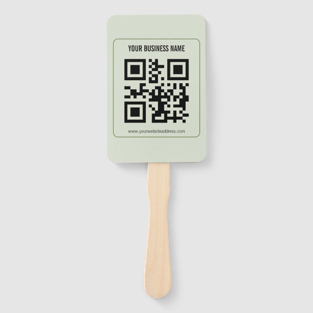 Custom Your QR Code Business Name Template Hand Fan (Front)