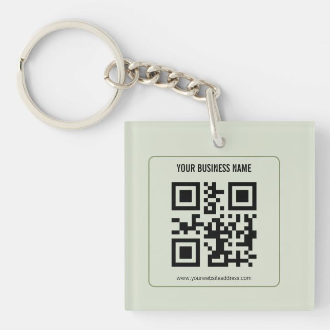 Custom Your QR Code Business Name Template Key Ring (Front)