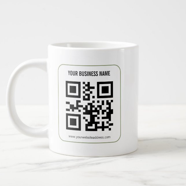 Custom Your QR Code Business Name Template Large Coffee Mug (Left)