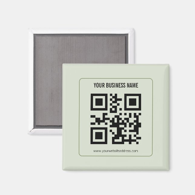 Custom Your QR Code Business Name Template Magnet (Front/Back)