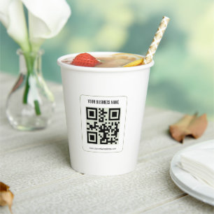Custom Your QR Code Business Name Template Paper Cups