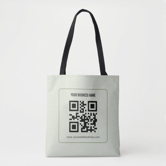 Custom Your QR Code Business Name Template Tote Bag (Front)