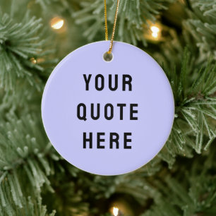 Custom Your Quote Here Gift Purple Personalised Ceramic Tree Decoration
