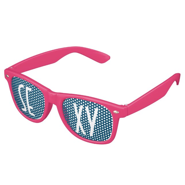Custom your text, image & background colour retro sunglasses (Angled)
