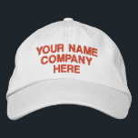 Custom Your Text Name and Colours Embroidered Hat<br><div class="desc">Choose Fonts and Colour - Design Your Own Personalised Promotional Embroidered Hats with Custom Text - Add Your Text - Name - Company / Number / Letter / Slogan - Tagline / or Website , Phone , E-mail , Social Media Handle , Address , Logo - Photo / more -...</div>