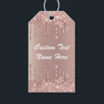 Custom Your Text Name Gift Tags Rose Gold Glitter<br><div class="desc">Gift Tags with Rose Gold Blush Glitter Sparkle Drips Custom Text Pink Modern Gift - Add Your Unique Text or Remove Text - Make Your Special Gift Tag - Resize and move or remove and add text / elements with Customisation tool. Choose fonst / size / colour ! Design by...</div>