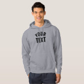 Custom Your Text Name Template Mens Grey Modern Hoodie (Front Full)