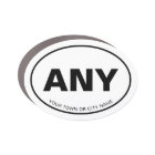 Custom Your Town or City Abbreviation Euro Oval