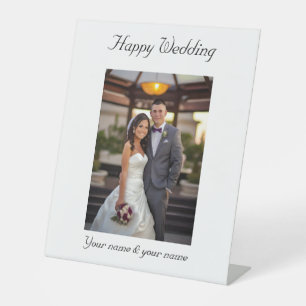 custom your wedding photos  pedestal sign
