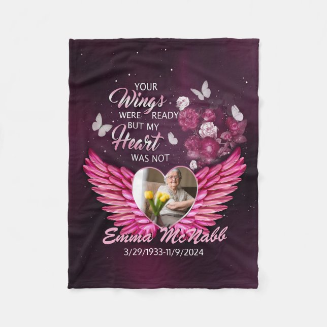 Custom Your Wings Were Ready But My Heart Was Not  Fleece Blanket (Front)