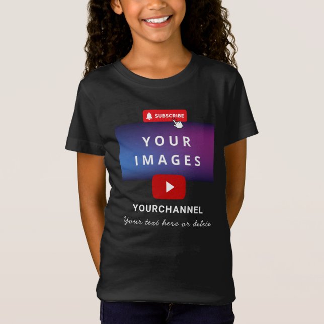 Custom Youtube Channel Name and Add Images Jersey T-Shirt (Front)