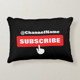 Custom Youtube Subscribe Shirt With Channel Name Decorative Cushion