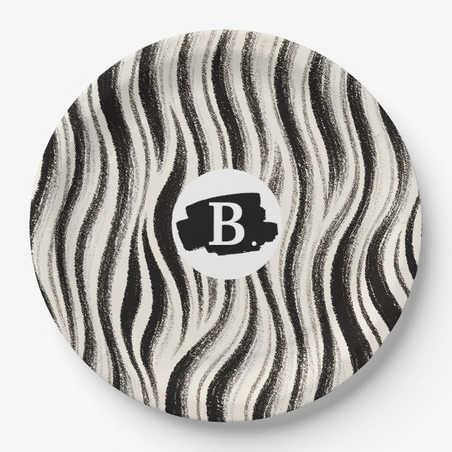 Custom Zebra Paper Plate – Personalised (Front)