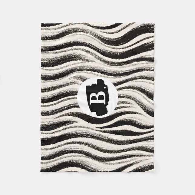 Custom Zebra Stripe Fleece Blanket – Personalised (Front)