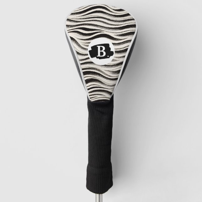 Custom Zebra Stripe Golf Club Head Cover (Front)